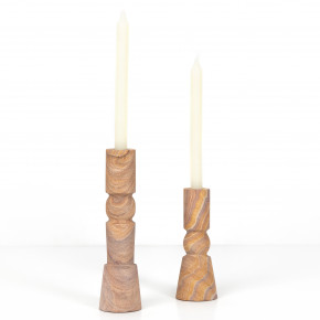Rosette Taper Candlesticks, Set of Two Rust