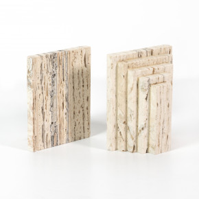 Stepped Bookends White Travertine