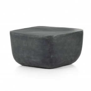 Basil Square Outdoor End Table Aged Grey