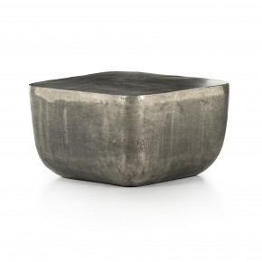 Basil Square Outdoor End Table Nickel