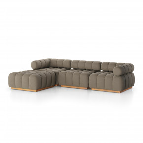 Roma Outdoor 3pc Sectional W/Ottoman Alessi Fawn
