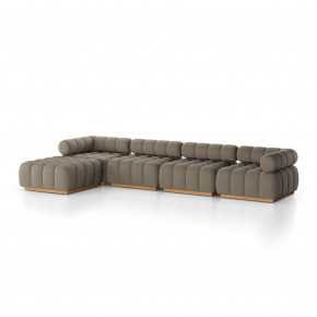 Roma Outdoor 4pc Sectional W/Ottoman Alessi Fawn