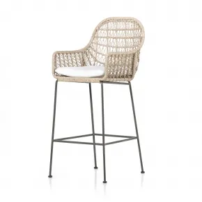 Bandera Outdoor with Cushion White Bar Stool