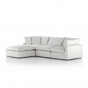 Stevie 3Pc Left Arm Facing Sectional Sofa W/Ottoman Ivory