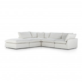 Stevie 4Pc Left Arm Facing Sectional Sofa W/Ottoman Ivory