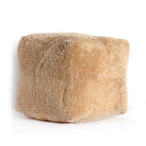 Lavaca Pouf Beige Shorn Sheepskin