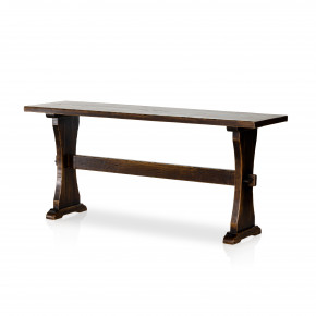 Trestle Console Table Distressed Walnut