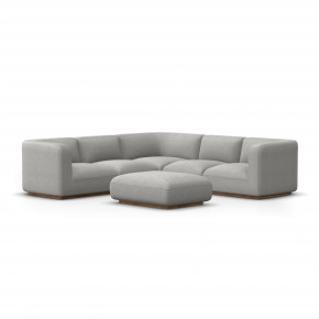 Mabry 5pc Sectional with Ottoman 112'' Silver