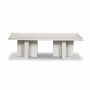 Terrell Outdoor Coffee Table Matte White Cast Aluminum