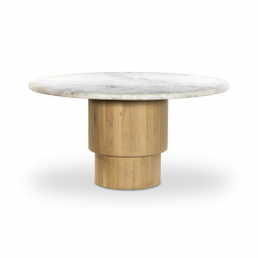 Mariah Round Dining Table 60" White Marble