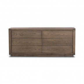 Warby 6-Drawer Dresser Worn Oak Veneer