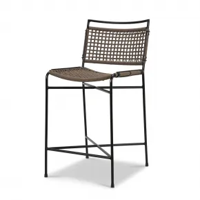 Wharton Outdoor Counter Stool Satin Black