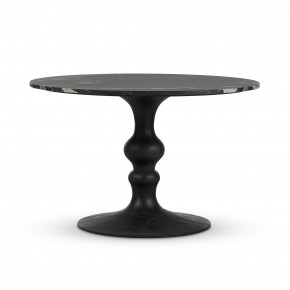 Kestrel Round Dining Table Dark Dark Anthracite W/ Black Marble