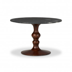 Kestrel Round Dining Table Dark Brown Dark Brown Acacia W/ Black Marble