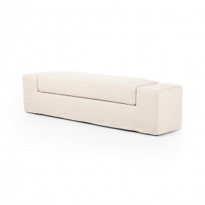 Wide Arm Slipcover Accent Bench Natural