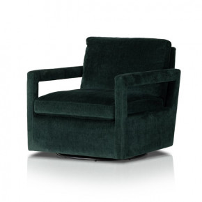 Olson Swivel Chair Emerald Worn Velvet
