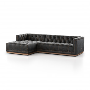 Maxx 2pc Left Arm Facing Sectional 109'' Destroyed Blk