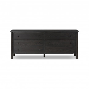 Roark 6 Drawer Dresser Ebony Oak Veneer Ebony Oak