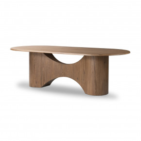 Olexey Oval Dining Table Rubbed Light