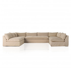 Grant Slipcover 5pc Sectional 154'' Taupe