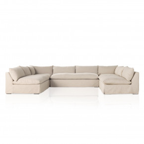 Grant Slipcover 5pc Sectional 154'' Natural