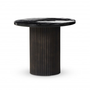 Ruben End Table Smoked Black Cast Glass