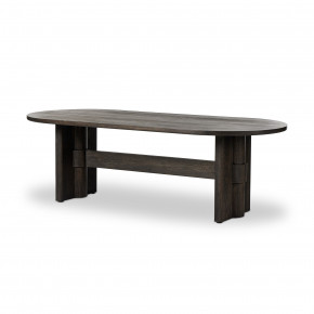 Sylvie Oval Dining Table Brushed Dark Brown