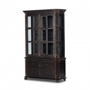 The "You Will Need A Lot Of Hinges" Cabinet Distressed Burnt Black