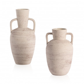 Pima Vases, Set Of 2 Distressed Cream