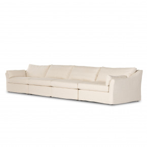 Delray 4pc Slipcover Sectional Creme