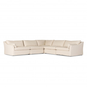 Delray 5pc Slipcover Sect Creme