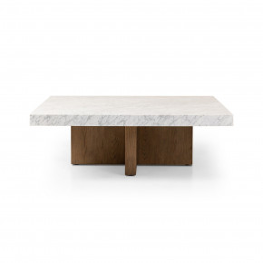 Bellamy Square Coffee Table White Carrara Marble