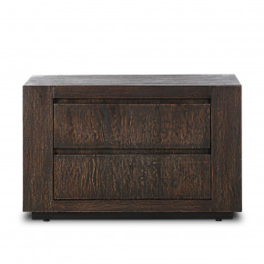 Abaso Nightstand Ebony Rustic Wormwood Oak