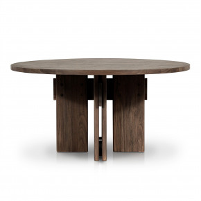 Railay Round Outdoor Dining Table 60" Stained Toasted Brown FSC