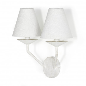 Dodie Double Sconce Matte White Plaster