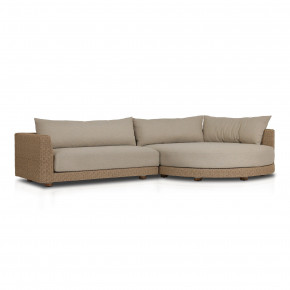 Sylvan Outdoor 2 Piece Sectional Right Arm Facing Chaise Faux