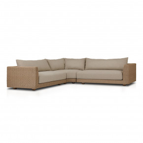 Sylvan Outdoor 3 Pc Sectional Faux Hyacinth