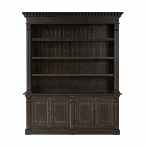 Mr. Percy Found The Top Wide Bookcase Aged Brown Veneer