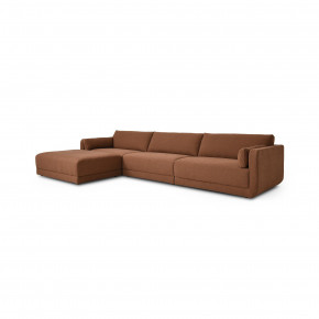 Toland 3 Pc Sectional 153" with Ottoman Bartin Rust