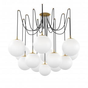 Spider Chandelier Burnished Brass Opal Matte Glass