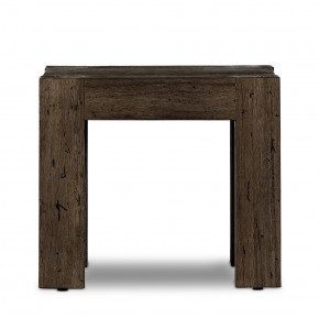 Abaso End Table Ebony Rustic Wormwood Oak