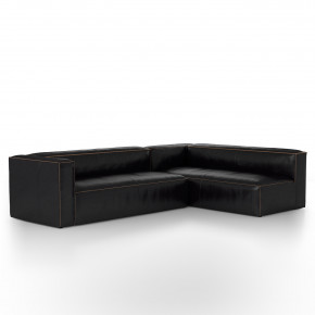 Nolita 2 Pc Left Arm Facing Sectional  Rider Black