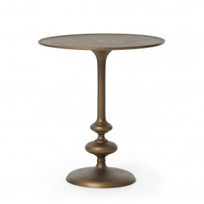 Marlow Matchstick Pedestal Table Aluminum Matte Brass