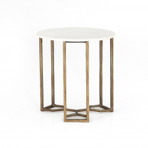 Naomi Marble End Table Raw Brass