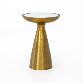 Marlow Mod Pedestal Table Ash Glass Brushed Brass