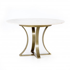Gage Dining Table 48" Polished White Marble