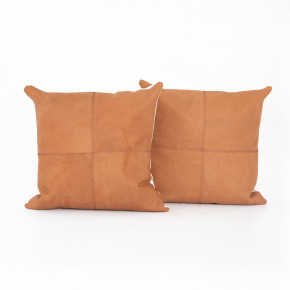 Sandro Leather Pillow Cover Whiskey Set of 2