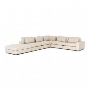 Bloor 5 Piece Sectional W/ Ottoman Essence Natural