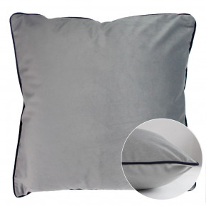 Velours Uni Platine-Marine Cushion Cover 16" x 16"