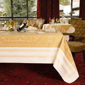 Galerie Royale Reflets D'Or Green Sweet Stain-Resistant Cotton Damask Table Linens